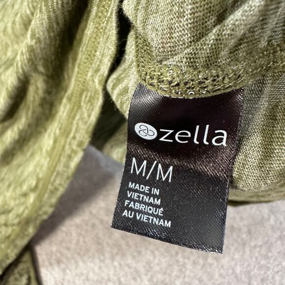 Zella Split Back Athletic Tank Women's Medium Heathered Green Active Gym Workout - Picture 4 of 7